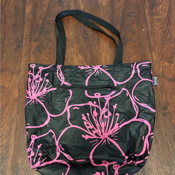 ALOHA Collection Black Tote with Pink Floral Accent - Picture 2 of 3